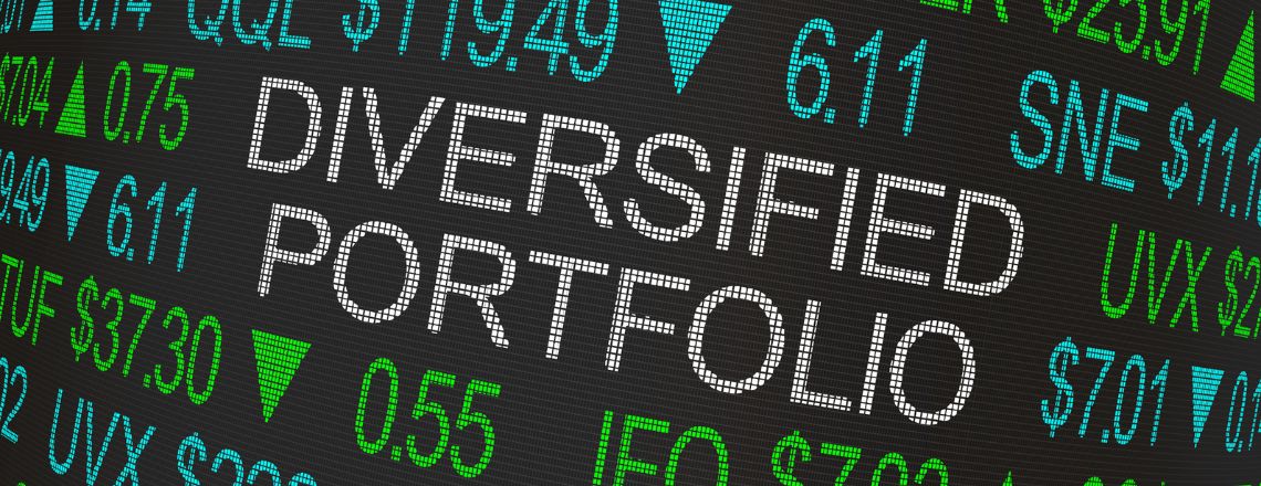 stock ticker that also says diversified portfolio